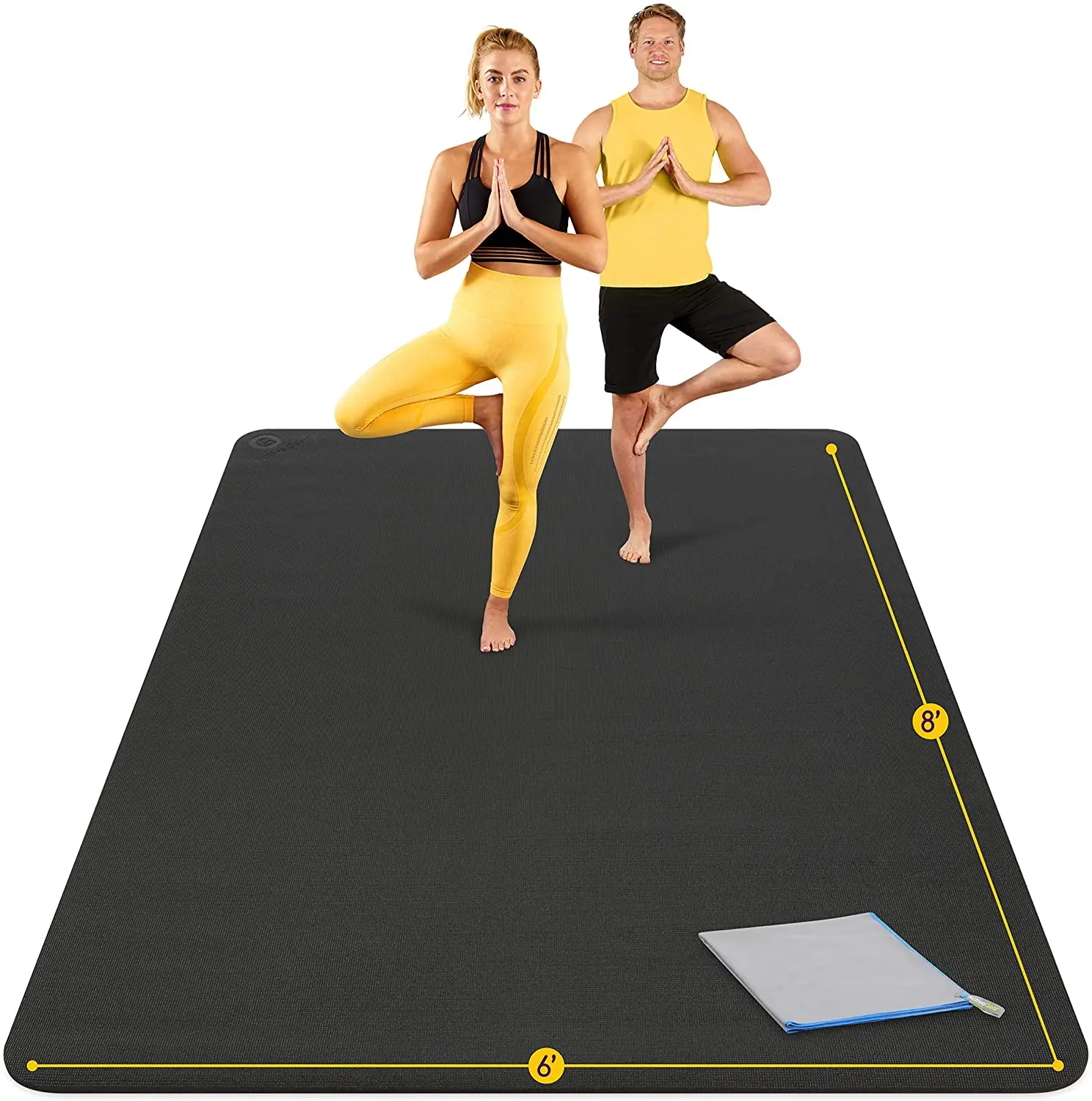 

Yoga Mat 8'x6'x6mm Extra Thick, Durable, Eco-Friendly, Non-Slip & Odorless Barefoot Exercise and Premium Fitness Home Gym