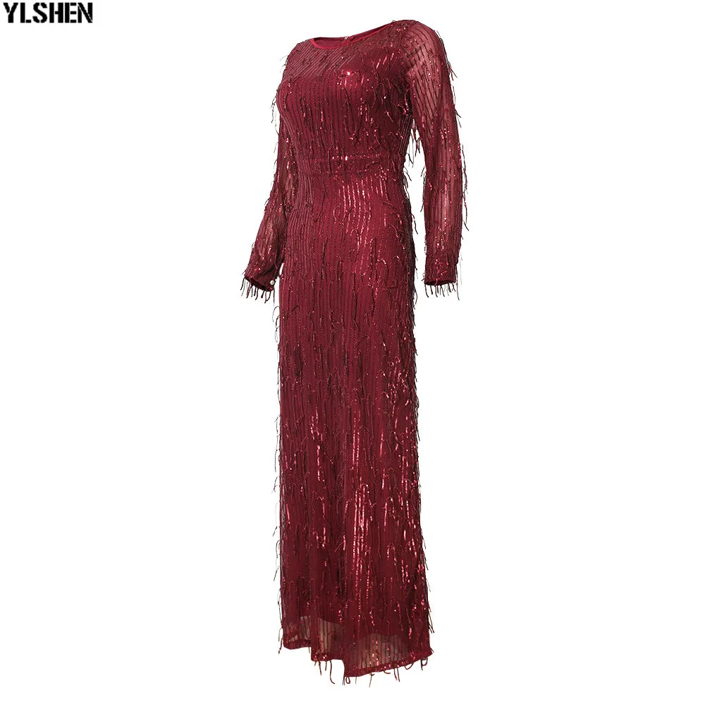 New Africa Dress African Style Dresses For Women Dashiki Tassel Sequins Long Sleeves Bodycon Daily Dress Evening Party Dress 08