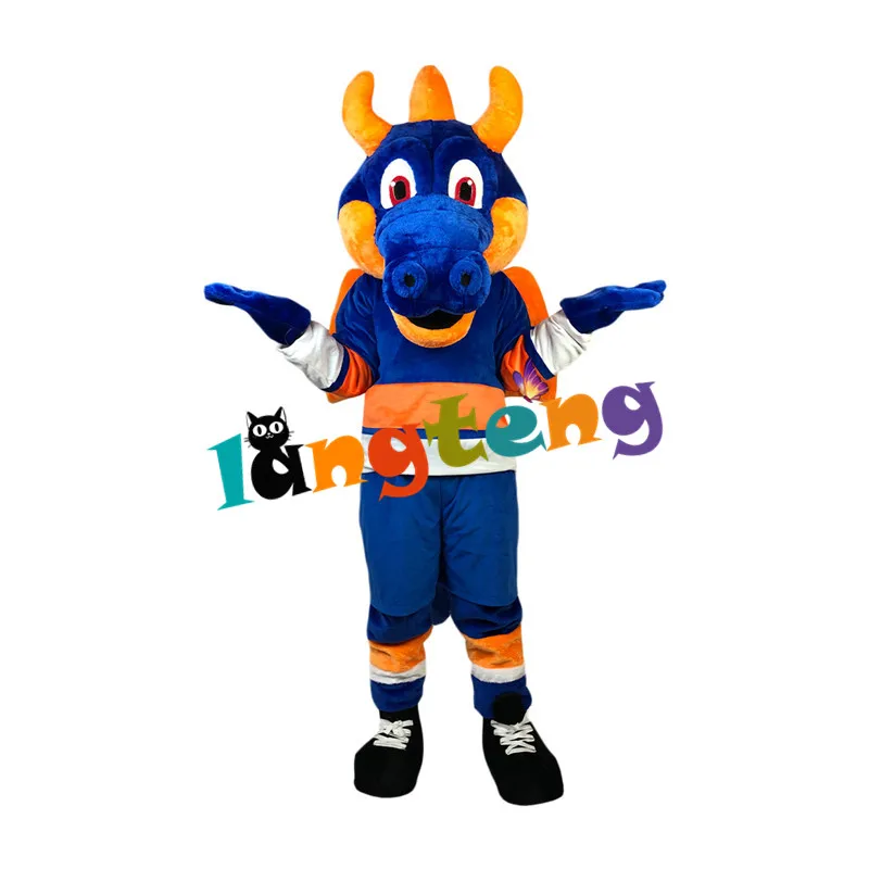 

1011 Realistic Chinese Blue Dragon Monster Beast Costume Mascot For Sale