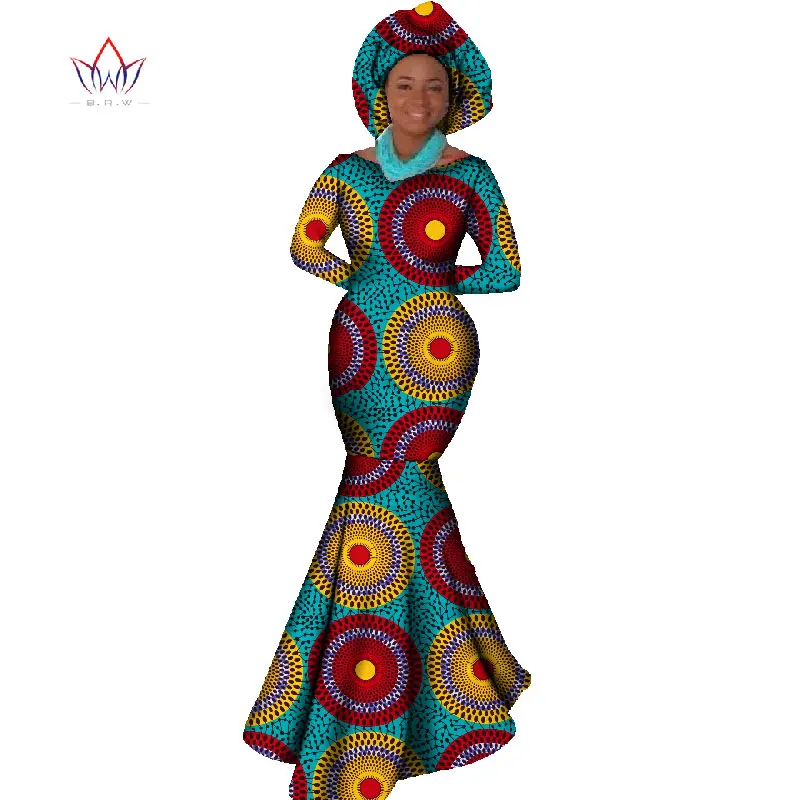 Африканская Женская одежда, платье с длинным рукавом, вечернее сексуальное платье, вечерние платья, платье русалки, Рождественский подарок размера плюс 6XL BRW WY556 - Цвет: 15