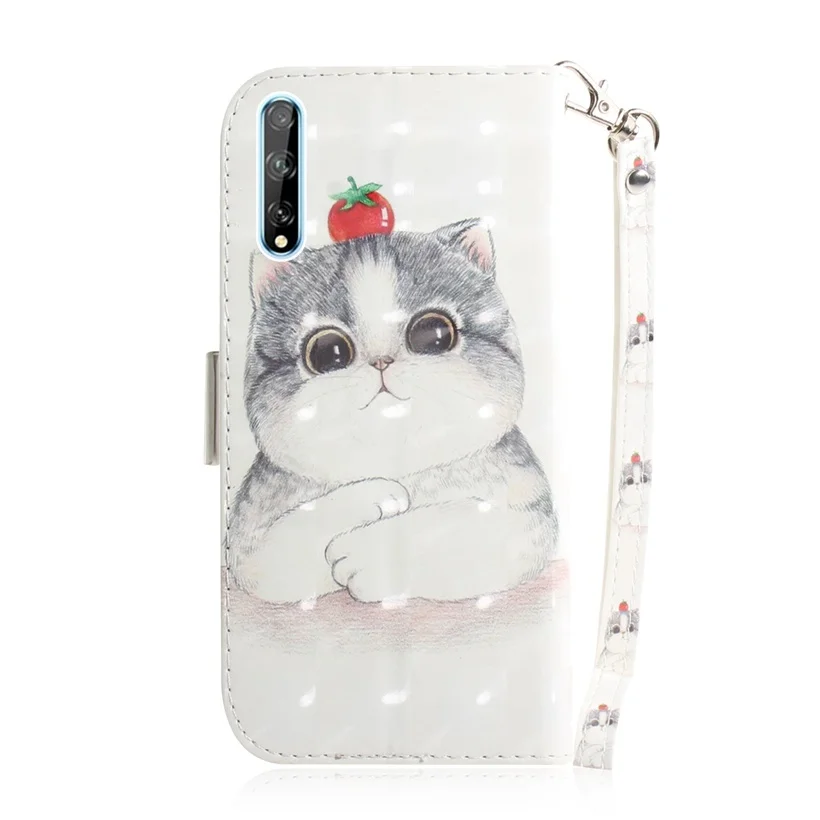 3D Animal Pattern Case For Huawei Honor 8X 8C 8A 7S 8S 9 10 20 Lite Pro Y5 Y6 Y7 Y9 Prime 2019 Y6P Y5P Flower Cat Cover Leather huawei waterproof phone case