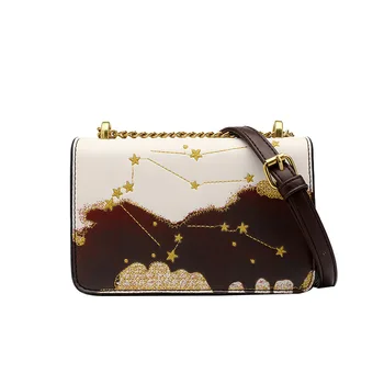 

Small Bag Women's 2020 New Style Qualified Starry Constellation Contrasting Color Versitile Fashion Ins WOMEN'S Bag Shoulder