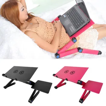

Besegad Laptop Stand Portable Adjustable Notebook Bed Table Desk Holder Workstation with 2 USB Cooling Fans and Mouse Pad