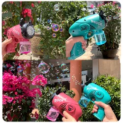 Gatling – pistolet à bulles pour enfants, jouet électrique à cinq trous, avec lumières colorées et musique dynamique 