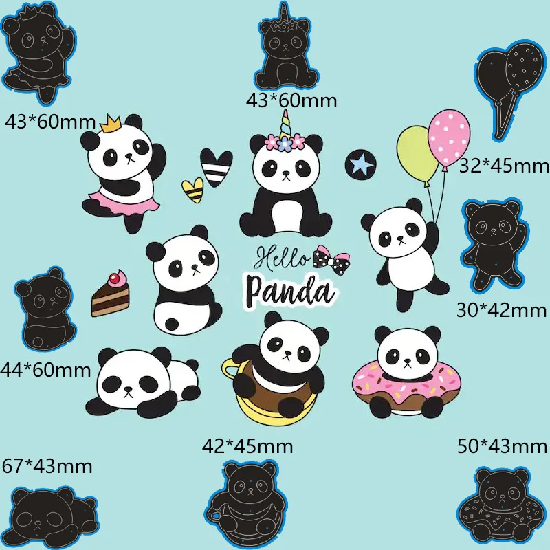 

Creative Metal Cutting Layering Die Mold Embossing Stencils DIY Scrapbook Paper Card Making Panda