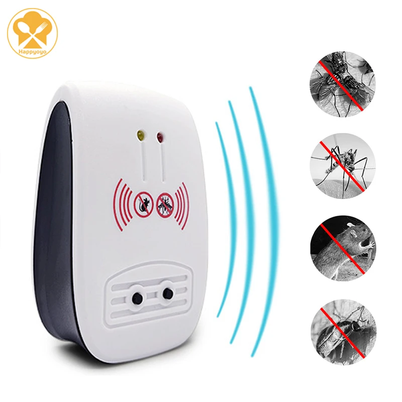 Repelente de plagas ultrasónico electrónico, repelente de insectos, repelente de mosquitos para el hogar, repelente de insectos, repelente de roedores, ratones topo, enchufe UE/EE. UU./REINO UNIDO/AU