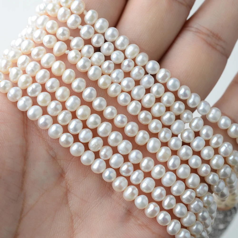 20'' 4 Strands White Pearl Freshwater Statement Necklace CZ Pave Green Jade Pendant