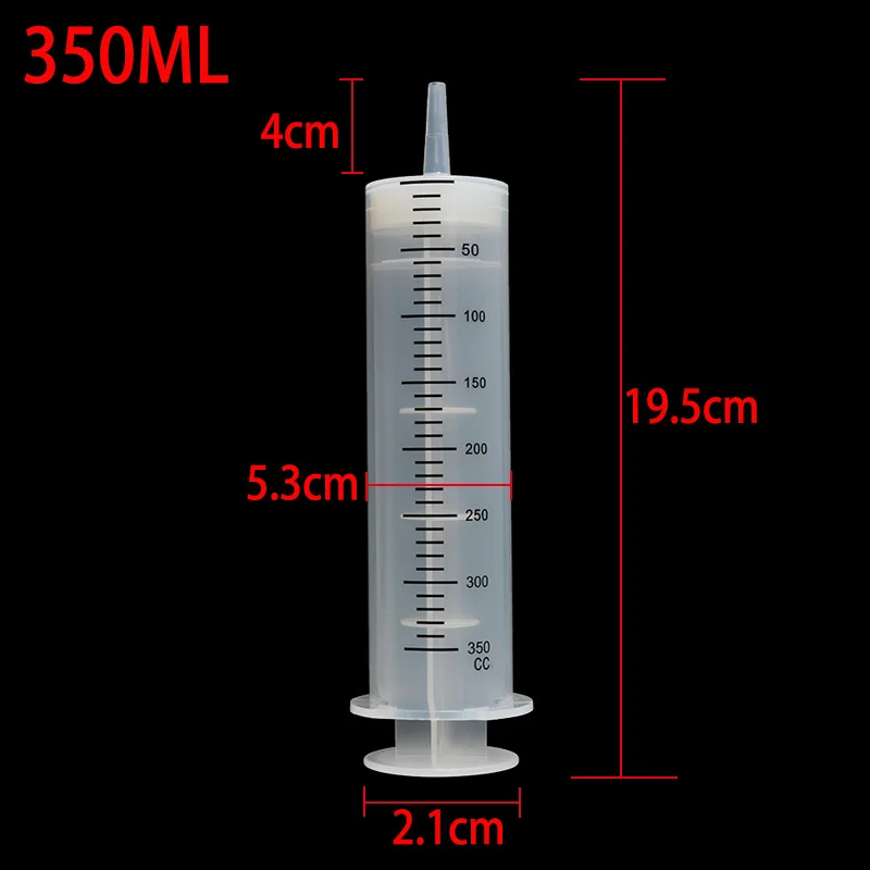 1 шт. прозрачный 350 мл большой емкости одноразовый пластиковый шприц подающий Впускной насос масляные измерительные шприцевые инструменты