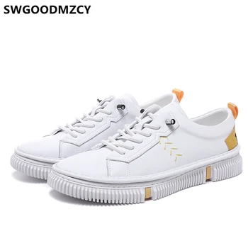 

Loafers Mens Shoes Genuine Leather White Leather Sneakers Casual Shoes Men Leather Fashion Sneakers Shoes Sepatu Pria Kulit Asli