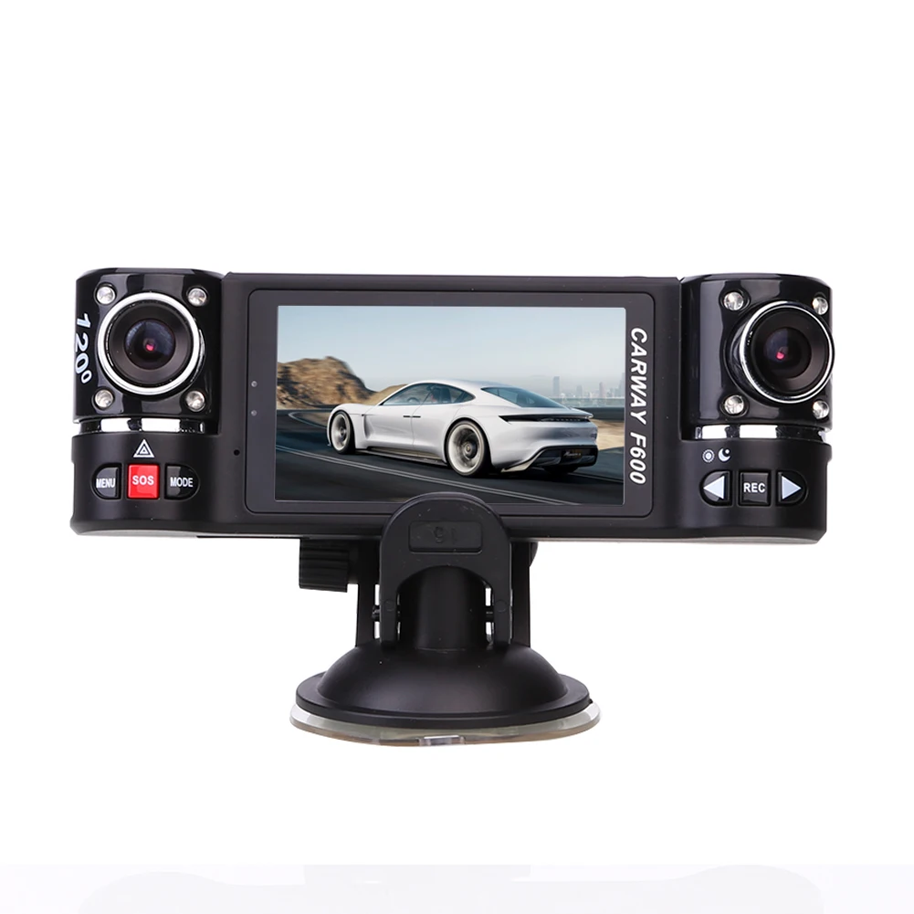 F600 2.7" HD 1080P Dual Lens Car Vehicle DVR Rear View Auto Data Recorder