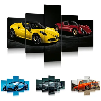 

HD Print Sports Cars Oil Painting Home Decor Wall Art on Canvas Alfa Romeo Supercar 5PCS Wall Decoration Canvas Printings
