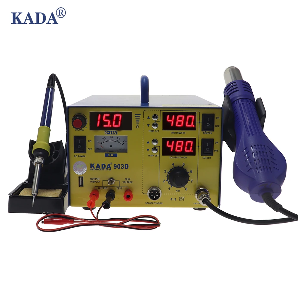 KADA 903D пистолет горячего воздуха/паяльная станция/блок питания три в одном