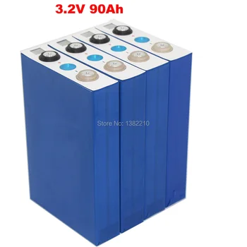 

4PCS/Lot 3.2V 90Ah LiFePO4 Continuous 3C 270A Discharge for 12V UPS Battery Pack with BUS BARS