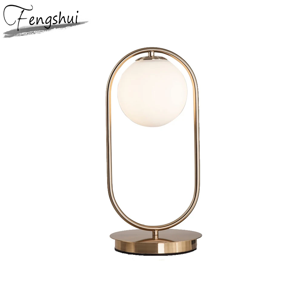 

Nordic LED Metal Glass Table Lamp Home Decor Table Light Bedroom Bedside Study Hotel Living Room Hotel Reading Desk Lamp