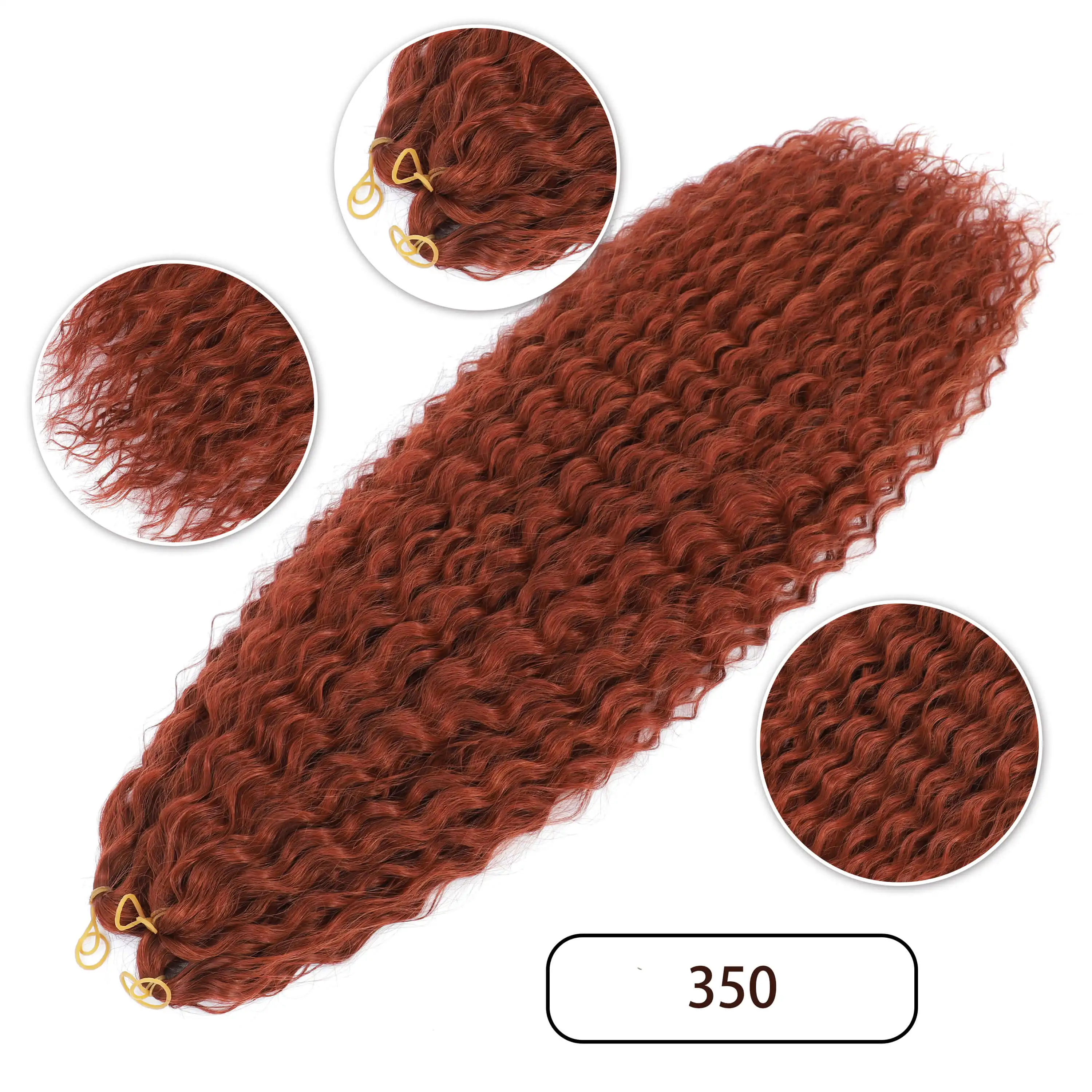 YunRong Synthetic Curl Hair Soft Braiding Extension 30 Inches Crochet Hair Long Water Wave Ombre Color Hair