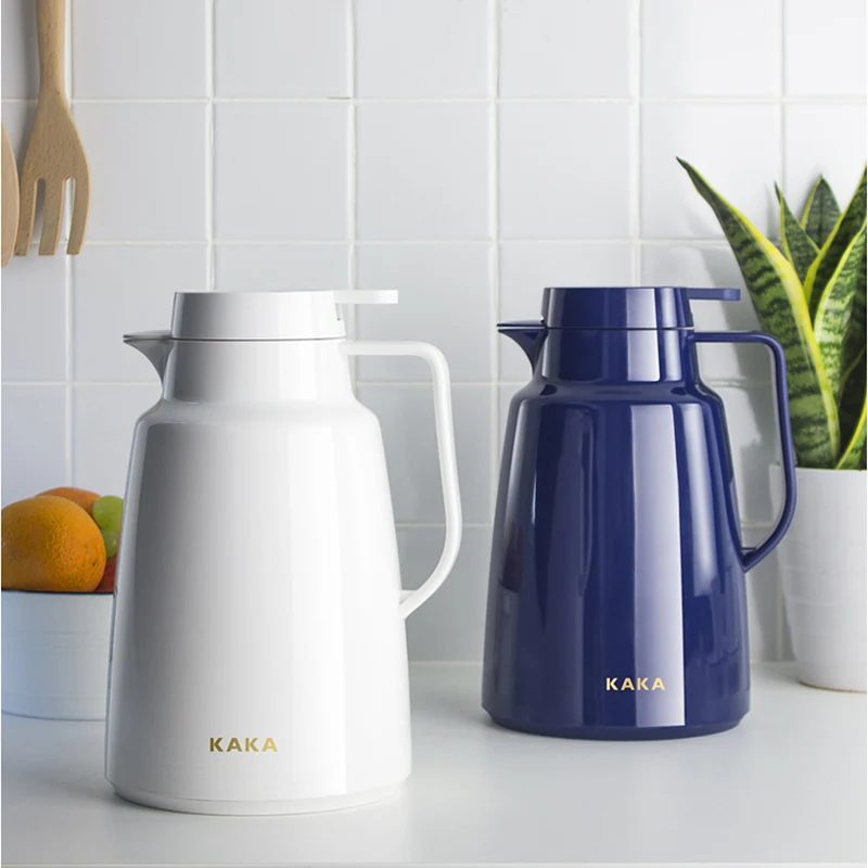 Double Wall Glass Vacuum Flasks Insulation Hot Water Bottles Office Home Thermoses Large Capacity White Thermal Tea Water Kettle