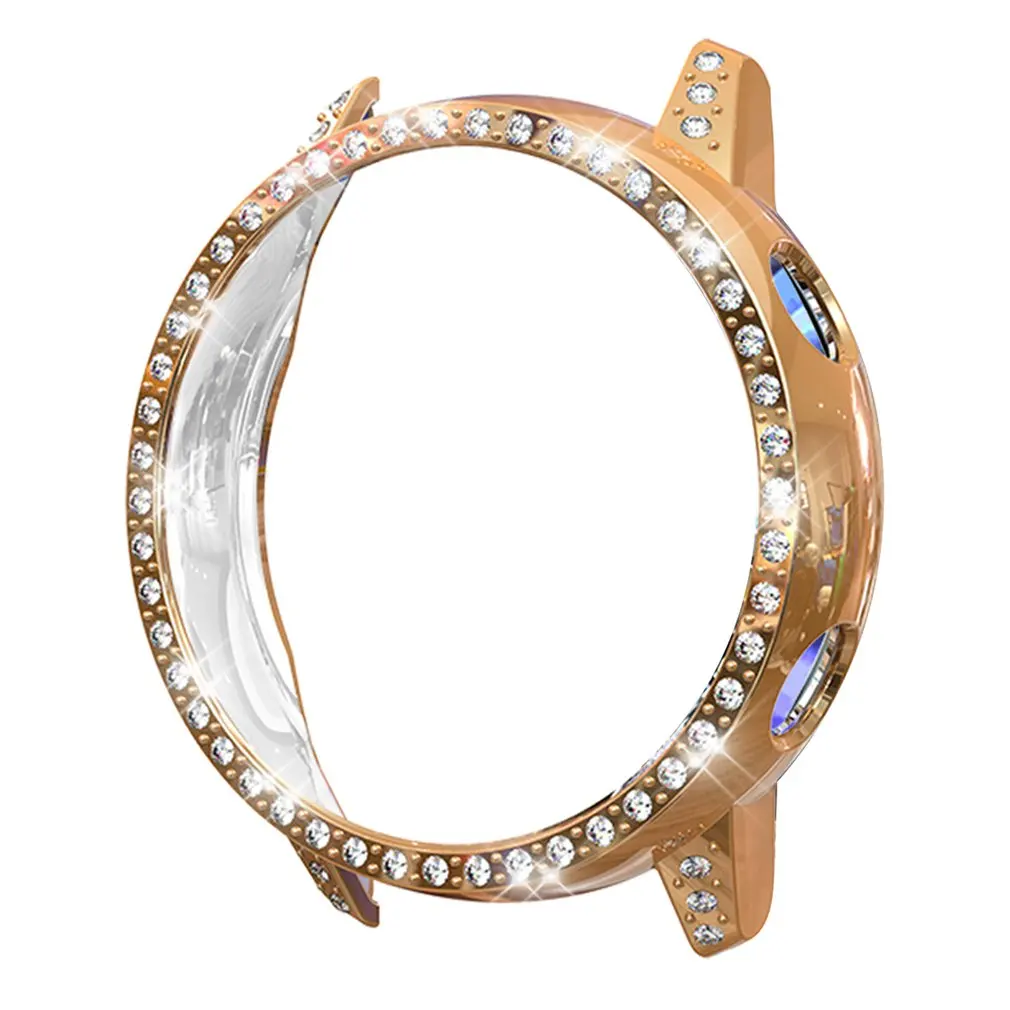 Для Galaxy Watch, активных умных часов, инкрустированный бриллиантами чехол, ударопрочный износостойкий защитный чехол для экрана часов - Цвет: gold