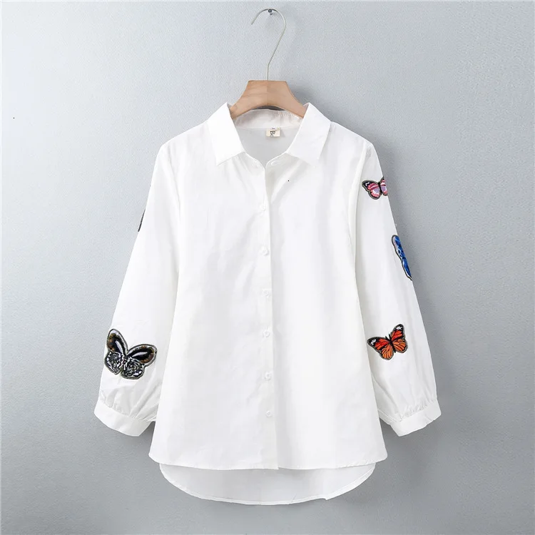 

Cute Blossom Brushing Blouse Shirt Women Casual Long Mouths Blouse Women's blouses Lent Herfst Born Tops