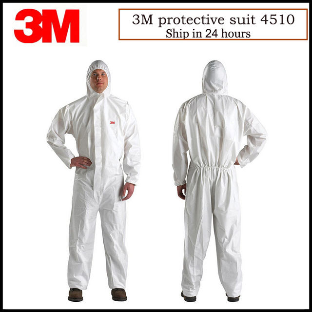 3M 4510 Safety Clothing Disposable Protective Coverall for Chemicals Anti-Particulate Hooded Suit