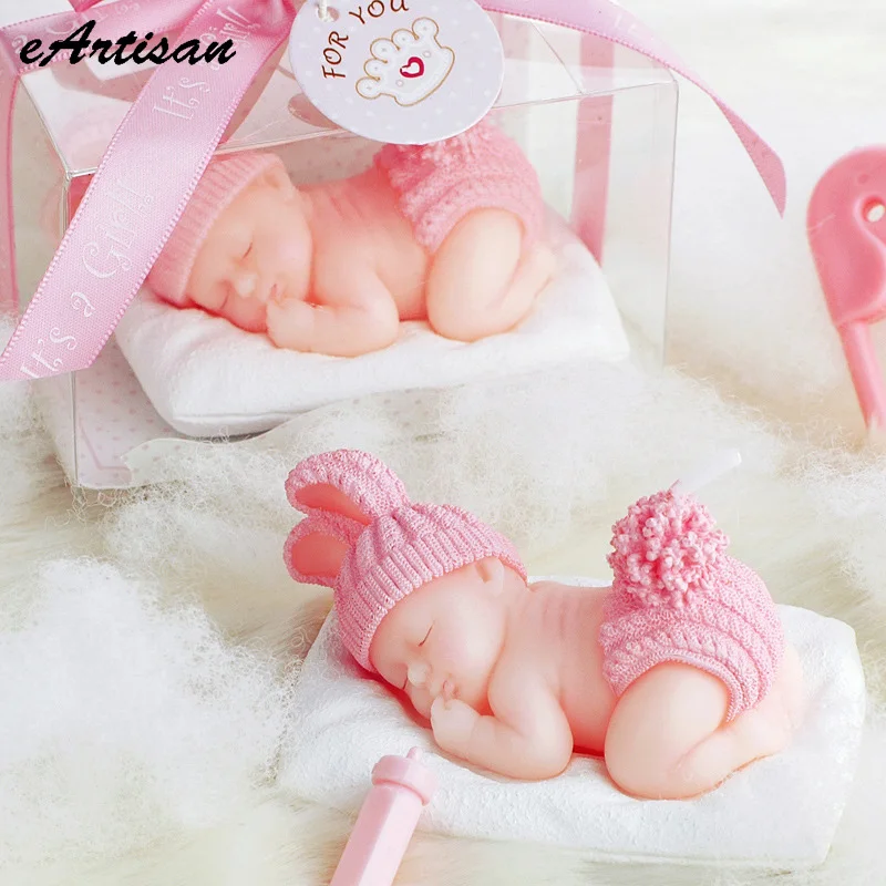Baby Sleeping Candle Smokeless Creative Cake Decoration Children Birthday Wedding Gender Reveal Party Decor Romantic Gift