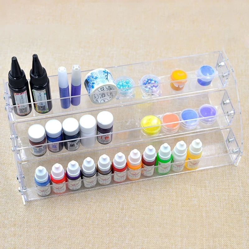 2-7 Tiers Clear Acrylic Liquid Pigment Bottles Storage Box Organizers Lipstick Jewelry Display Holder Nail Polish Rack 5