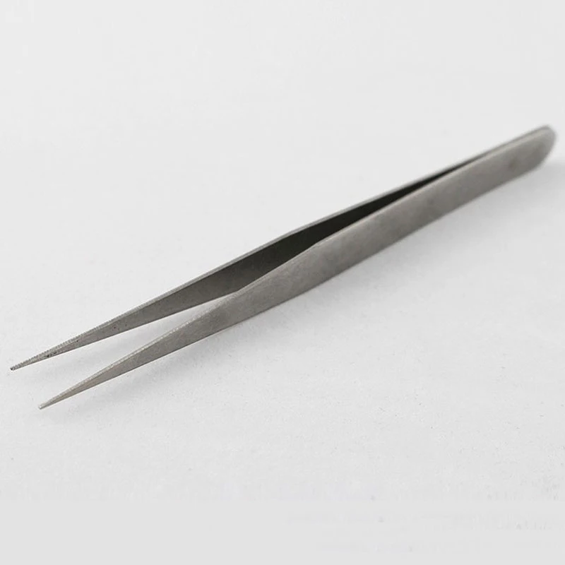 Tweezers 2PCS Stainless Steel Eyebrow Craft Jewelry Curved Pointed Tips Precision Picking Tool