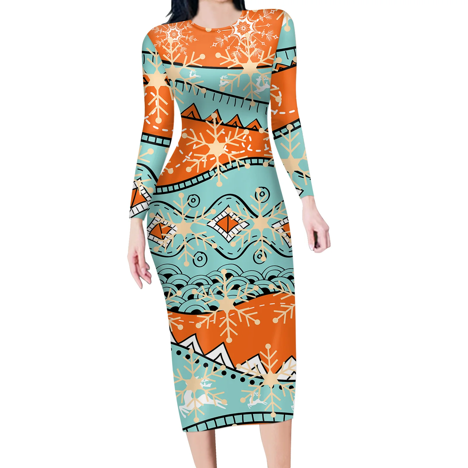 

HYCOOL New Arrivals Women's Party & Holiday Dresses Xmas Bodycon Dress Christmas Themed Long Dress Women's Christmas Maxi Dress