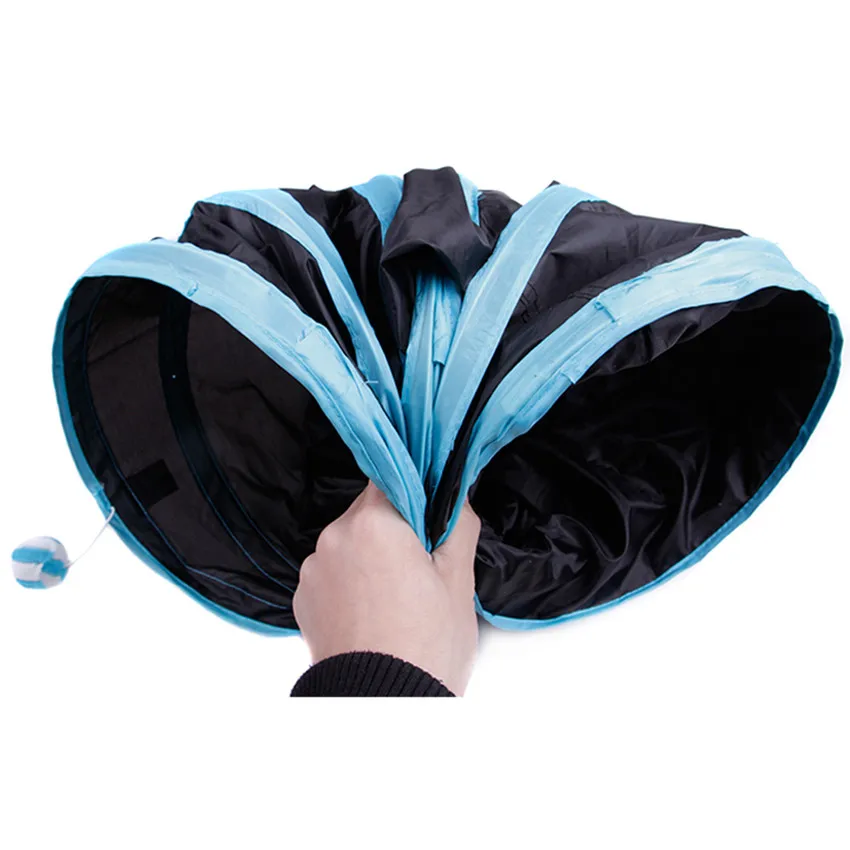 Indoor 3-way Collapsible Cat Tunnel Tube Kitty Tunnel Bored Pet Cat Toys Peek Hole Toy For Cat Puppy Kitty Kitten  (4)