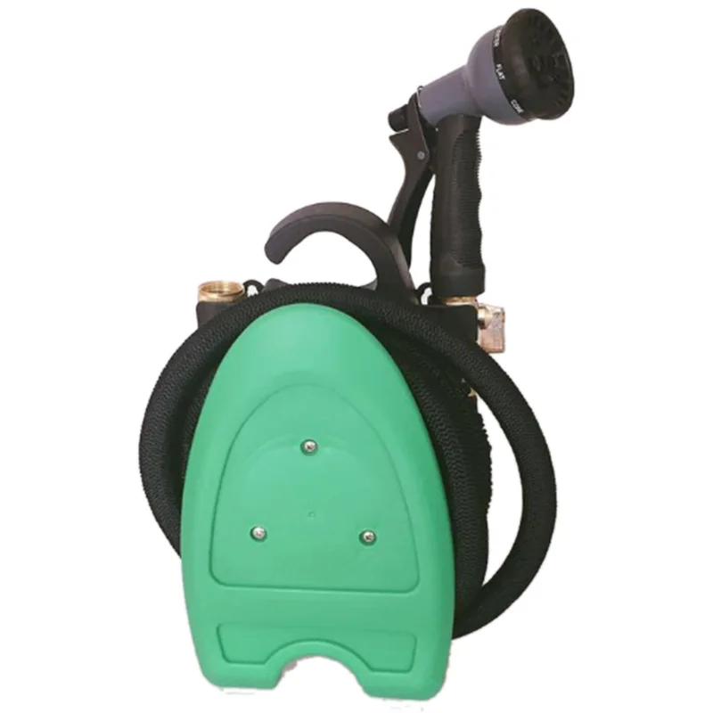 

152M Garden Hose, No Knotted, 1.91 cm Solid Brass Fitting - Elastic Hose with 9 Functional Sprays, Including Hose Reel