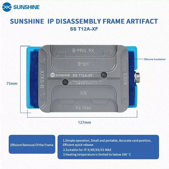 Sunshine SS-T12A XF IP 4 в 1 быстро снимается рамка машина для iphone X XR XS MAX Быстрое нагревание клей эффективное удаление рамки - Цвет: Single T12A-XF