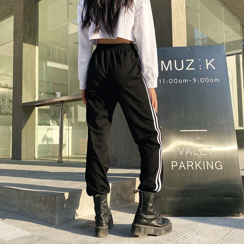 Рапкоптер с дырками в стиле панк, готика, хип-хоп, шаровары, женские штаны для бега, с буквенным принтом, спортивные штаны с высокой талией, уличная одежда