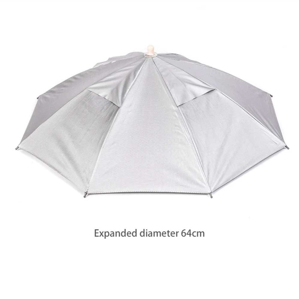 Random Color Portable Summer Umbrella Hat Foldable Head Umbrella Hat Wind and Rainproof Fishing Cap Outdoor Fishing Travel Camping Supplies - Цвет: Random Color