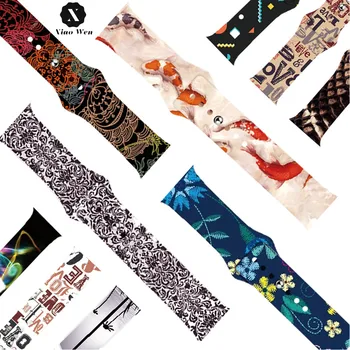 

Rubber color printed bracelet 40 44mm For Apple Watch band 4 5 iwatch 3 2 1 Sport silicone Replacement Strap correa accessory b