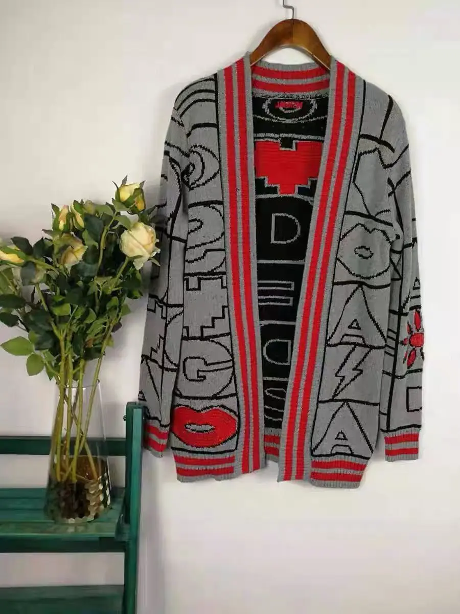 Хаки DESIGUAL испанский Модный китайский синий и белый кардиган с принтом больше стиля - Цвет: Хаки