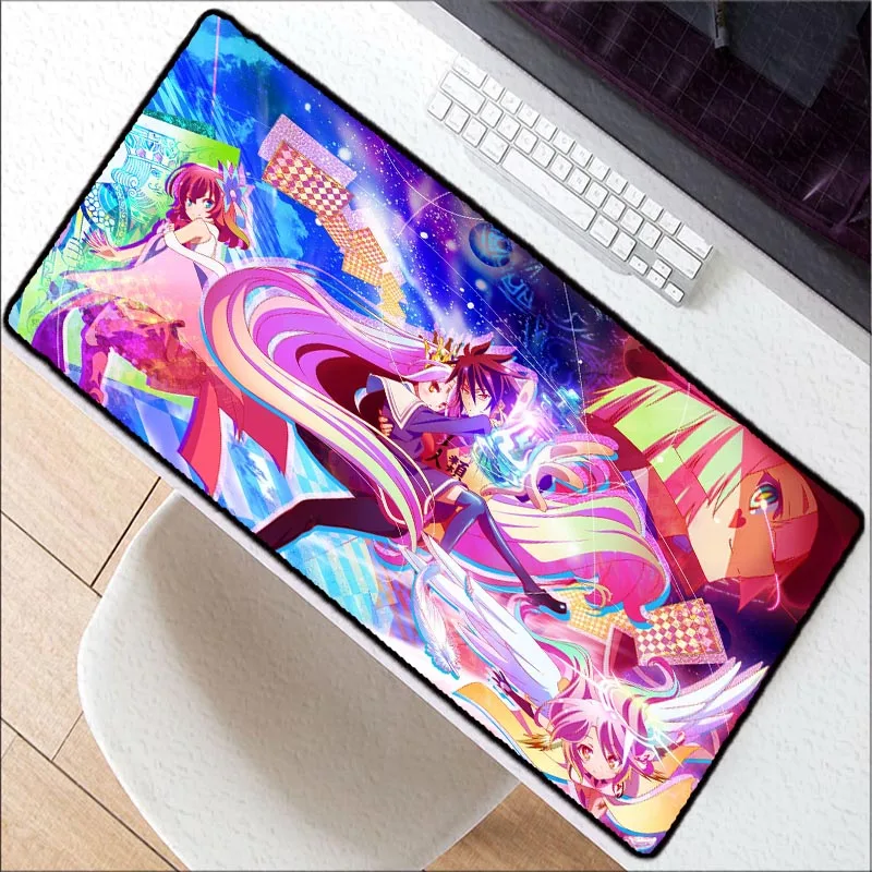  NO Game No Life Anime Large Mouse Pad Mousepad Natural Rubber Gaming Table Mouse Mat with Locking E