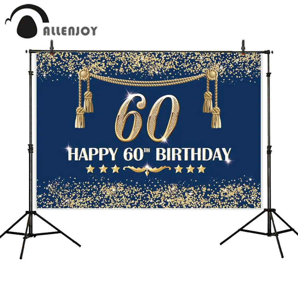 Allenjoy вечерние фоны 60th день рождения для взрослых Золотая кисточка Звездная