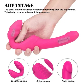 USB Rechargeable 9 Mode Vagina Strapless Strapon Dildo Vibrator Double Vibrating Lesbian Remote Control Adult Sex Toys for Woman 2