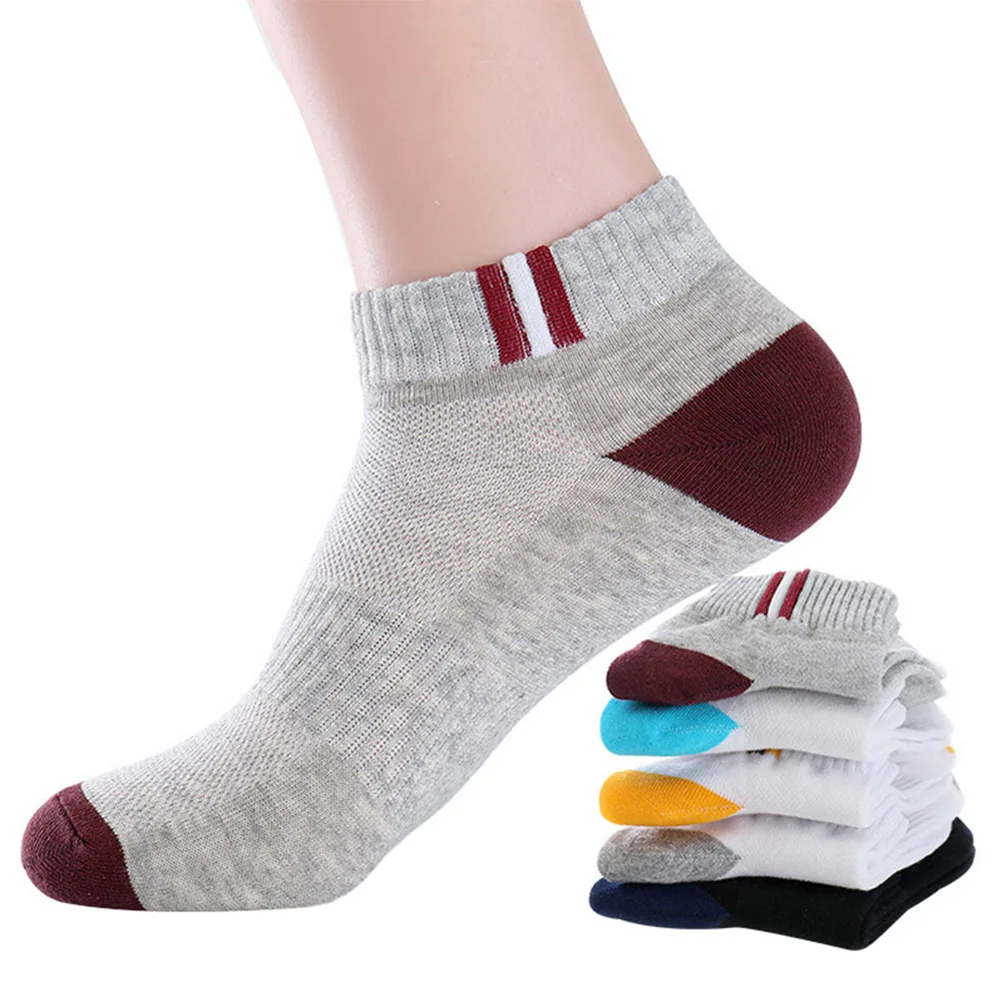 

1 Pair Spring Summer Men's Short Tube Socks Classic Patchwork Thin Breathable Cotton Short Sock Mesh Deodorant Male Socks