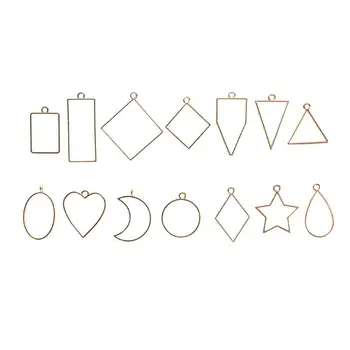 

14 Pcs/set New DIY Alloy Geometry Epoxy Border Pendant Jewelry Making Accessories Frame L4ME