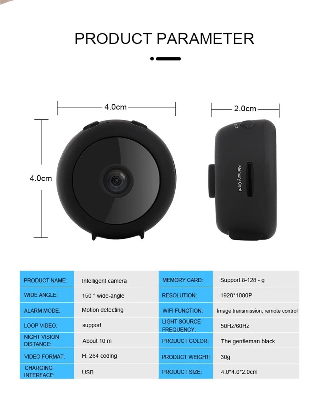 Vikewe WiFi мини-камера беспроводная HD 1080P няня камера с удаленным видом/детектором движения/ночного видения IP рекордер безопасности