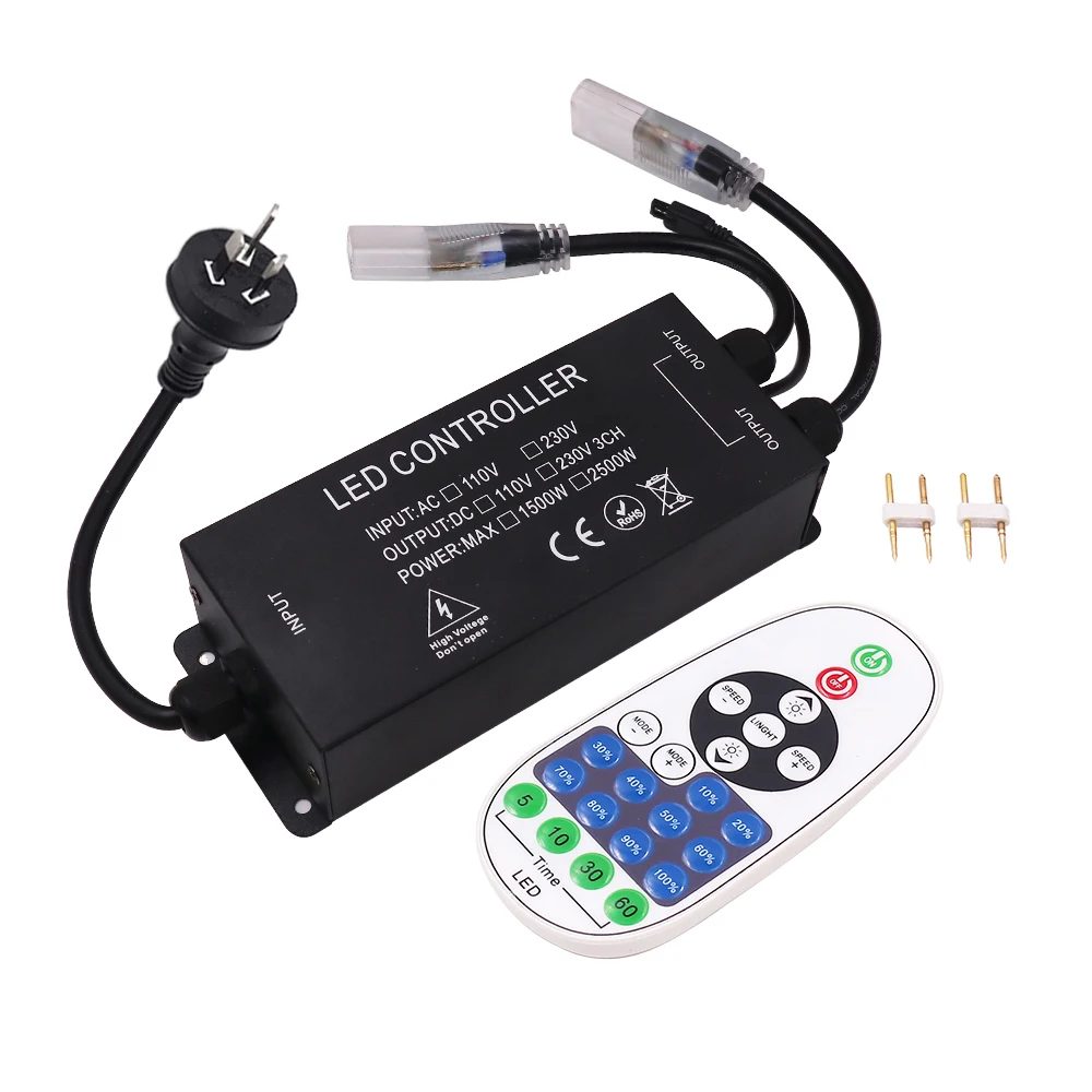 US110V ЕС AU UK 220V led диммер с 23key RF пульт дистанционного управления 1500 Вт 2500 для 5050 2835 RGB Светодиодные ленты неоновый светильник 6 мм, 12 мм, 15 мм