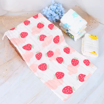 

Newborn Baby Infant 100% Cotton Gauze Towel Cartoon 6 layers Face Hand Bathing Towel Bibs Feeding Square Towels Handkerchief