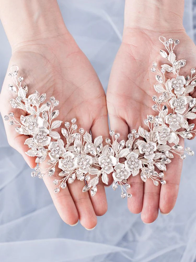 Hair Accessory Hair Headdress Bridal Headwear Hair Band Crown Jewelry Accessories Silve rColor Bridal Flower Headband Prom Tiara Wedding Hair Accessories Bride Handmade Hair ornaments Female Crystal Headdress