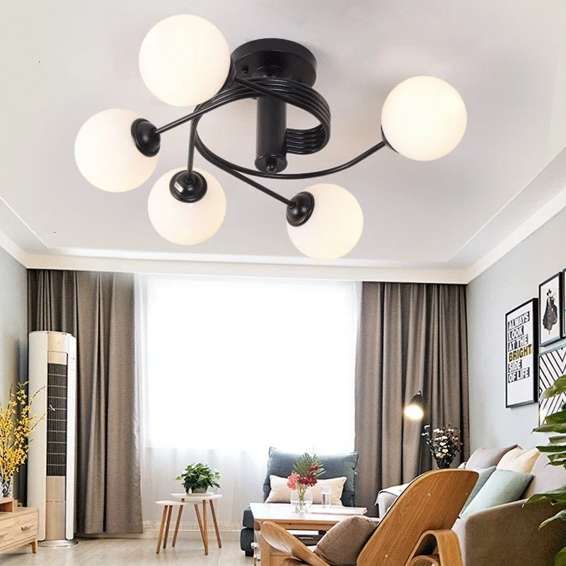 

Industrial Iron Ceiling Light Living Room Lighting Nordic 220V E27 LED Lamp