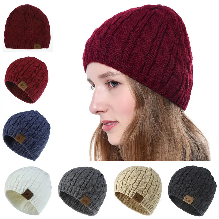 Winter Beanie Hat For Woman Knit Thick 