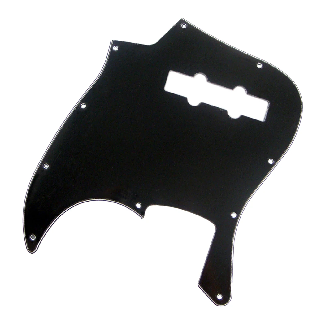 Black PVC 3 Ply Bass Pickguard Scratch Plate for JB Electric Bass Guitar 10 Holes