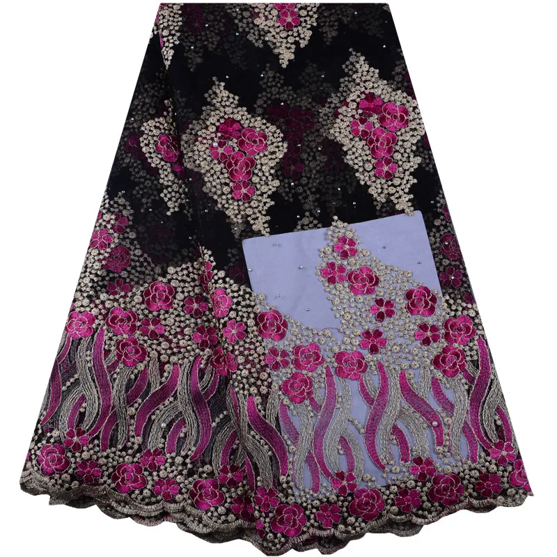 

High Quality French Lace African Swiss Tulle Lace Fabric Floral Embroidery Nigerian Lace Fabric Sewing Cloth For Wedding