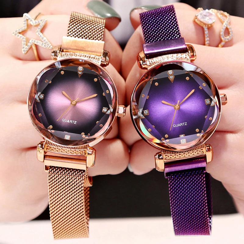 

Best Selling Women Fashion Elegant Magnet Buckle Wristwatches Luxury Ladies Starry Sky Roman Numeral Gift Relojes Para Mujer