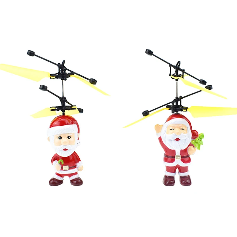 

mini RC helicopter Flying inductive Aircraft Mini Drone Christmas father Santa Claus drones magic Christmas toys for children