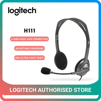 

Logitech Headphones H111 Stereo Headset with Microphone 3.5mm Headsets for Gaming Music Calling for Windows Mac Online courses